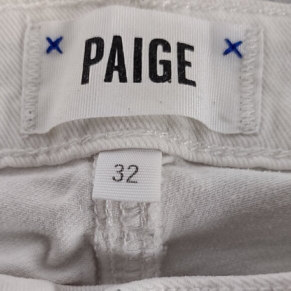 Paige Kylie Crop White Jeans With 5 Pockets Zip Fly With Button Closure Size 32 - Picture 10 of 12